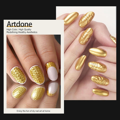 Artdone Chrome Nail Powder, Gold Iridescent Aurora Powder Metallic Mirror Effect Pigment Pearlescent Mermaid Pigment Pearl Glitter Dust Kit, Nail Art Decoration, Resin Craft