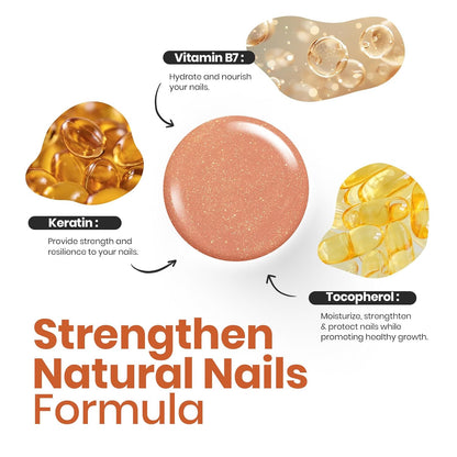 Beetles Glitter Brown Nail Polish –No UV Needed, Air Dry–Rosy Gold Shimmer Nude Rose Nail Lacquer–Fast Drying,Long Lasting,Salon-Quality Polish At-Home DIY