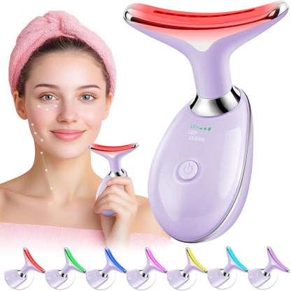 Red-Light-Therapy-for-Face, Facial Massager Wand with 7 Color - Birthday, Christmas, Mothers Day, Valentines Day, Self Care Gifts for Her Women Mom Best Friend Wife Teacher (Purple)
