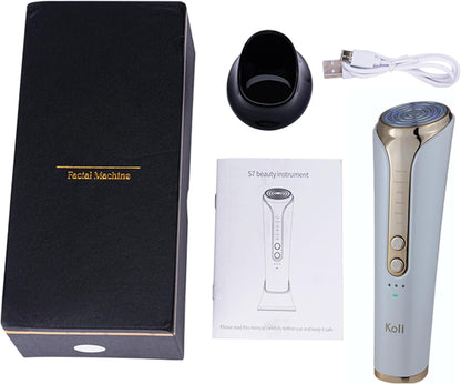 Skin Firming Facial Massager, 6-in-1 Beauty Device for Home Use, 5-Level Skin Rejuvenation and Toning Tool for a Radiant Glow