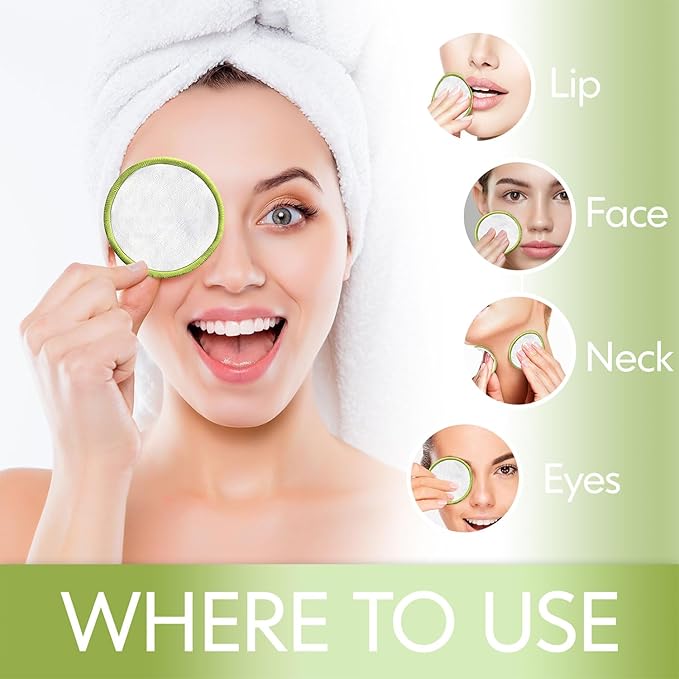 Reusable cotton rounds 16pcs 100%