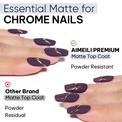 AIMEILI Gel Nail Polish 4pcs, Hema Free, Cruelty Free, Vegan, Soak Off U V LED Nail Art - Base Coat, No Wipe Top Coat, Matte Top, Builder Nail Gel