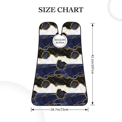 Beard Hair Catcher Bib, Waterproof Non-Stick Grooming Apron for Shaving Trimming, Perfect for Men Dad, Navy Blue Golden Marble Shave Bib