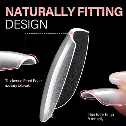 AILLSA Medium Coffin Nail Tips - Pre-shaped False Nail Tips Full Cover Matte Thickened Nails Tips, Fake Nails 450pcs 15 Sizes for DIY
