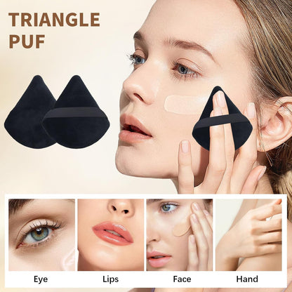 Triangle Makeup Powder Puff, 60pcs Setting Powder Puffs, This Cosmetic Wedges For Face, Under Eyes And Neck, Velvet Material
