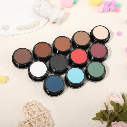 Single Light Blue Eyeshadow, Pressed Powder Matte Eye-Shadow Palette Make-up, Blendable Long Lasting High Pigment Blue Eye Makeup Halloween Paint & Face Body Paint