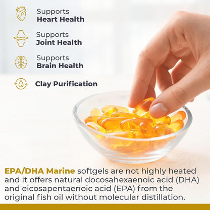 Premier Research Labs EPA DHA Marine Softgels - Omega 3 Fish Oil, EPA DHA Omega 3 Supplement, Fatty Acids for Women & Men, Natural - 90 Softgel Capsules