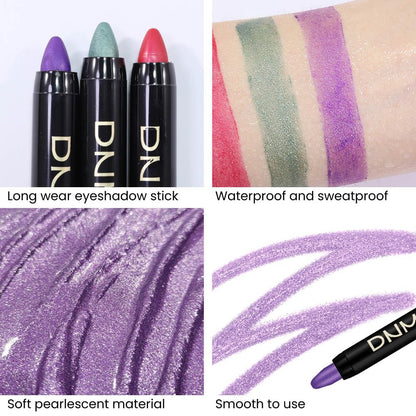 Kaely 2Pcs Cream Eyeshadow Sticks Set for Eyes Waterproof,Purple Shimmer Eye shadow Stick Pencil Pen Bulk sombras en crema para ojos 33+33