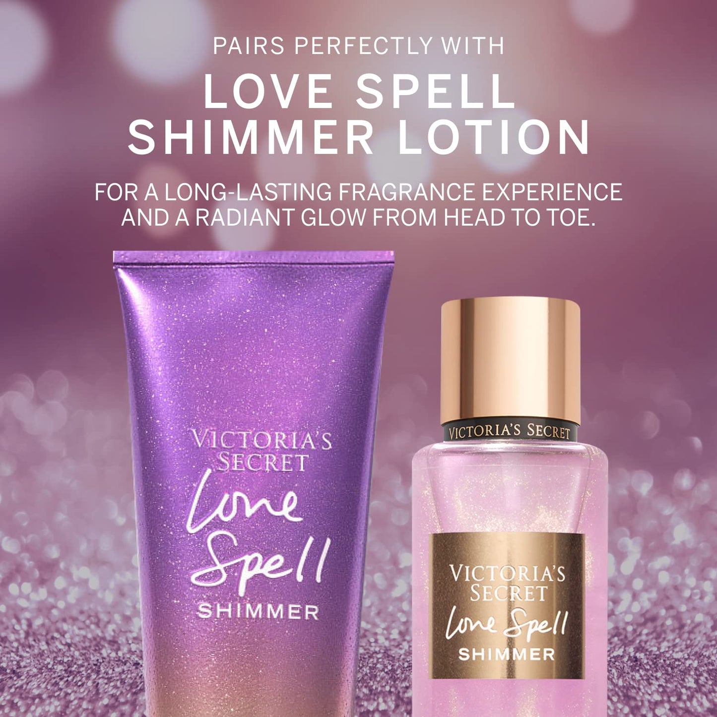 Victoria's Secret Love Spell Shimmer Mist, Body Spray for Women, Notes of Cherry Blossom and Fresh Peach Fragrance (8.4 oz)
