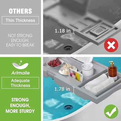 Artmalle bathtub tray bath caddy