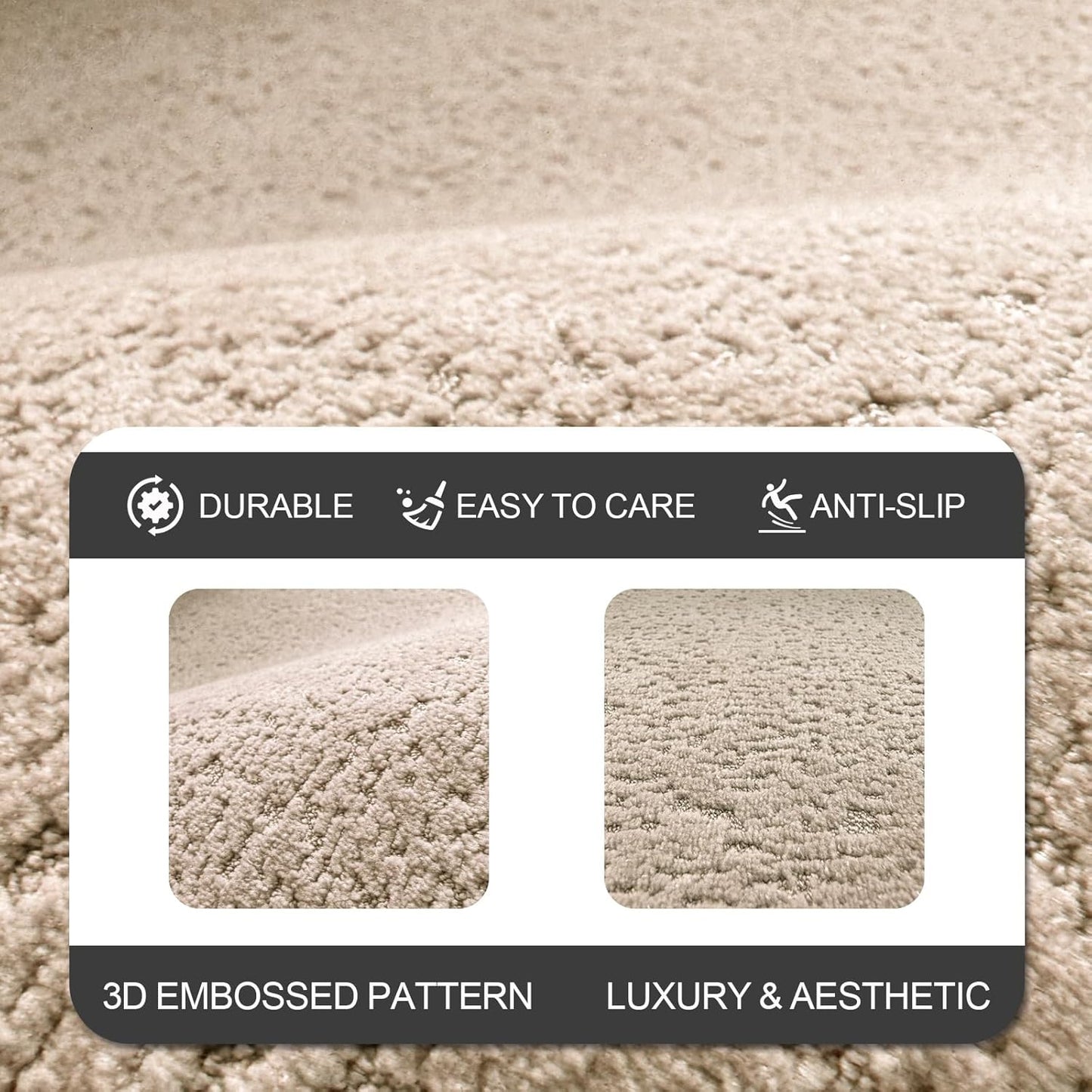 Bathroom Runner Rugs, Thin Absorbent Non-Slip Bath Mat, Quick Dry Low Pile Mats for Bathroom Floor Front of Bathtub,Shower Room,Sink,20"×47",Light Coffee