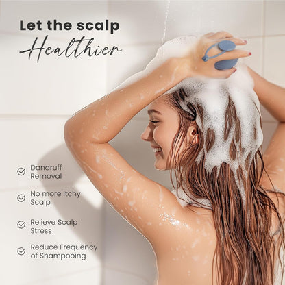 AIMIKE Scalp Massager Shampoo Brush, Soft Silicone Hair Scrubber for Washing Hair, Dandruff Removal & Hair Growth Stimulator, Scalp Brush/Exfoliator Brush On Dry & Wet Scalp