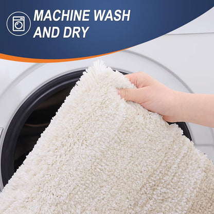 OLANLY Bathroom Rugs Mat 30x20, Extra Soft Absorbent Microfiber Bath Rugs, Rubber Backing, Quick Dry, Machine Washable Bath Mats for Bathroom Floor, Tub and Shower, Home Decor Accessories, Light Beige