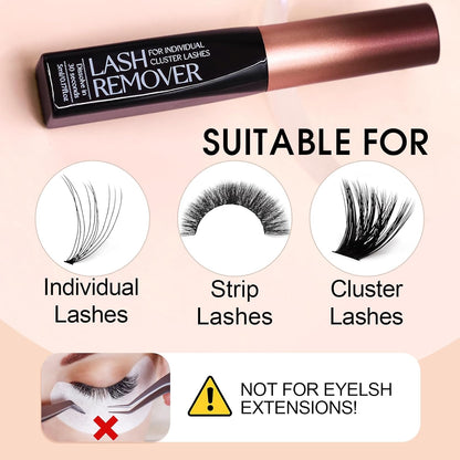 Deep Cleansing Cluster Lash Remover, Eyelash Glue Remover for Individual False Lashes, 15s Fast Removal, Safe Ingredients, Cruelty-Free, 0.17 fl oz