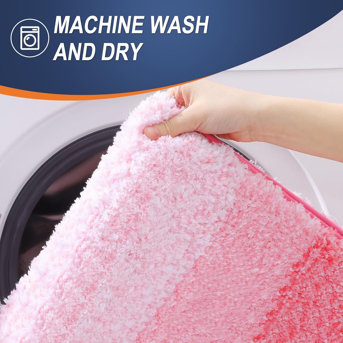 OLANLY Bathroom Runner Rugs 47x24, Extra Soft Absorbent Microfiber Bath Rugs, Rubber Backing, Quick Dry, Machine Washable Bath Mats for Bathroom Floor, Tub and Shower, Home Decor Accessories, Pink