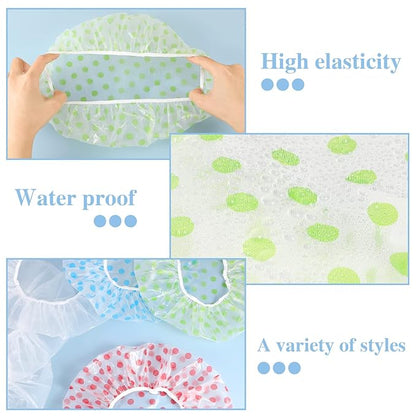 6 pcs shower caps, waterproof