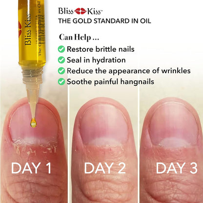 Bliss Kiss Refillable Cuticle Nail Oil Pen with Brush and Simply Pure Cuticle Oil for Nails 15 ml Bottle Bundle - Fragrance Free