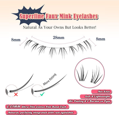 Lashes Natural Bottom Lashes 8mm Lower False Eyelashes Natural Look Strip Lashes Extention Wispy Bottom Eyelashes Fake Lashes Pack 7 Pairs