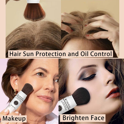 Sunscreen Setting Powder SPF 35, Mineral Brush Powder for Face & Scalp, Oil Control Natural Matte Finish Loose Powder Translucent Lasting Lightweight Breathable for All Skin (#05 Medium)