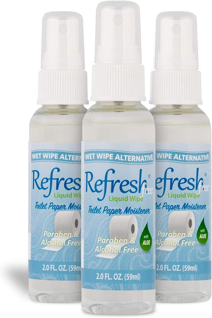 Refresh Liquid Wipe Free: Toilet Paper Spray. Eco-Friendly Wet Wipe Alternative For Sensitive Skin. Cleanses and Soothes with Witch Hazel and Aloe. Plumbing and Septic Safe. 2 Fl Oz (3 Pack).…