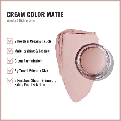 Oulac Matte Eyeshadow 3-in-1 Eyeshadow Nude Eye Primer&Eyeliner Highly Pigmented Waterproof Smudge-proof Long Lasting Wear Smooth&Blendable Formula for Natural Look,Vegan & Cruelty-Free,CM02