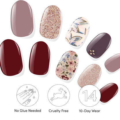 Dashing Diva Gloss Nail Strips Bundle - The Fall Florals Collection - Alpine Retreat & Wildflower - UV Free, Chip Resistant, Long Lasting Gel Stickers - Contains 2 Sets