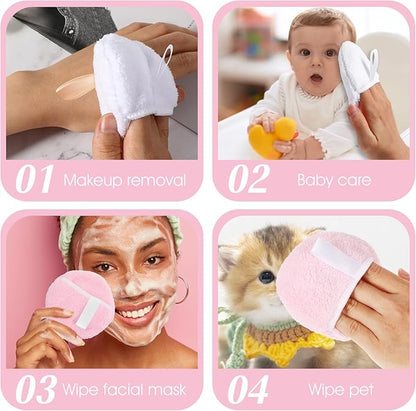 Ouligay 2pcs microfiber reusable makeup