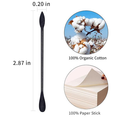 Black cotton swabs precision pointed