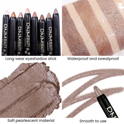 evpct Taupe Shimmer Cream Eye Shadow Brightener Sticks Set for Eyes, Taupe Shimmery Matte Pencil Eye shadow Applicator Stick Pen Palette Makeup Waterproof sombras en crema para ojos 19#