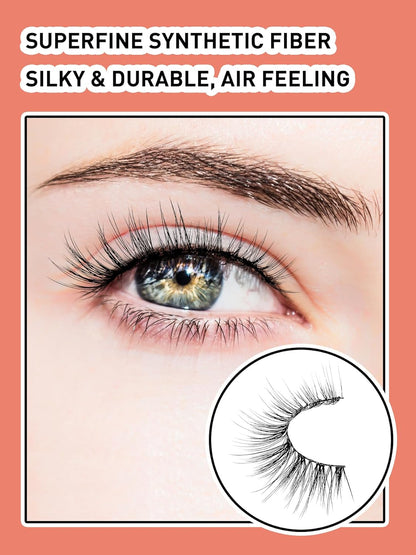 Wispy Cat Eye Lashes False Eyelashes Natural 15MM Strip Eyelashes Thin Band False Lashes 3D Volume Fake Lashes 7 Pair Soft Lash Pack Siligli