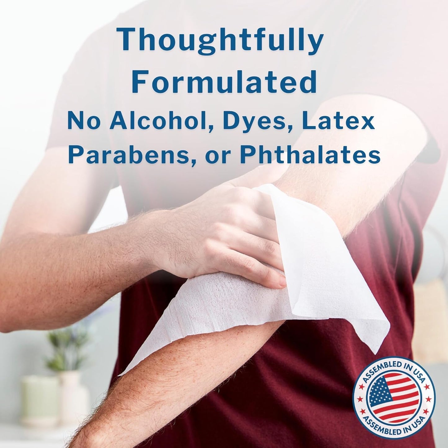 McKesson Washcloth Wipes for Adults, Unscented (6 Pack, 288 Washcloths) Disposable Wash Cloths for Body - Fragrance-Free No-Rinse Formula - Good for Incontinence and Elderly - 48 Wipes Per Pack