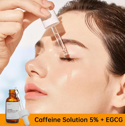 Caffeine Solution 5% + EGCG, Caffeine Eye Serum For Face, 30 ML/ 1 PCS Moisturizing Under Eye Solution For Reduces Dark Circles & Puffiness.