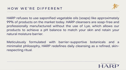 HARP pH-Balanced (5.0-6.0) Body Wash Bar. ZERO saponified oils. Protects Moisture Barrier. Gentle for Sensitive/Dry skin. + Shea Butter/Borage Oil. Non-Comedogenic. FRESH SPORT Fragrance.