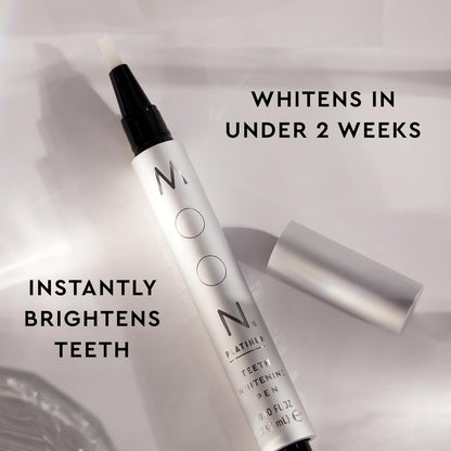 MOON Teeth Whitening Pen - Gentle on Sensitive Teeth, Whitens with Antioxidants & Essential Oils - Vegan Whitening Gel in an Easy Applicator - Platinum Mint