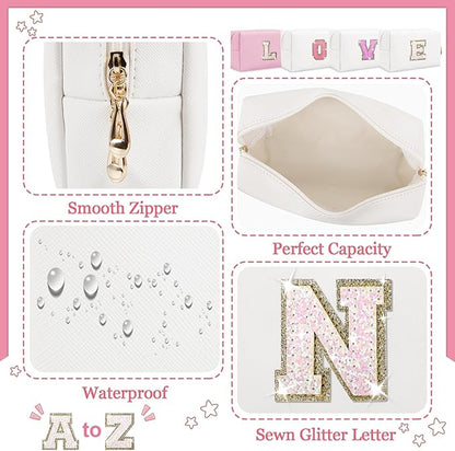 Personalized initial letter makeup bag,