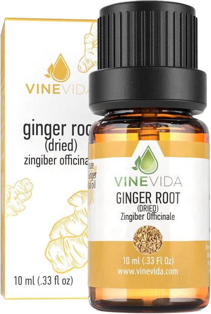 VINEVIDA Dried Ginger Root Essential Oil 10 mL - Undiluted Candle Scent DIY Scents for Candlemaking Soap Making Safe Skin,0.33 Fl Oz 1.33 Ounces
