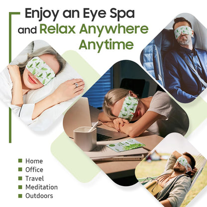 Steam Eye Mask, 10 Packs Heated Eye Mask, Self Heating Disposable SPA Warm Compress for Eyes Sleep Mask, Soothing Moist Heat Eye Masks, Travel Essentials & Relaxation Gifts (Green Tea Scent)