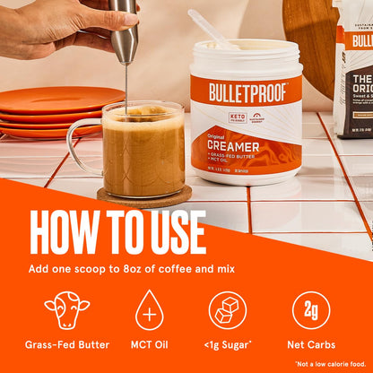 Bulletproof Original Creamer, 14.8 Ounces, Keto Coffee Creamer with MCT Oil and Grass-Fed Butter, Supports Brain Function