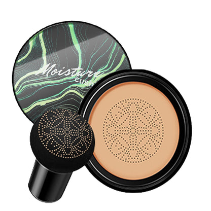 Air Cushion CC Cream Mushroom Head Foundation,BB Cream Makeup Foundation,Moisturizing Concealer,Long Lasting Full Coverage Waterproof,Even Skin Tone for All Skin Types (4# Nude, 20g)