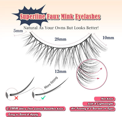Eyelashes Natural Cat Eye Lashes False Eyelashes Wispy Lashes C Curl Flared Eye Lashes Pack Cat Eyelashes Soft Strip Lashes 12mm Lash Strips Siligli 10 Pair
