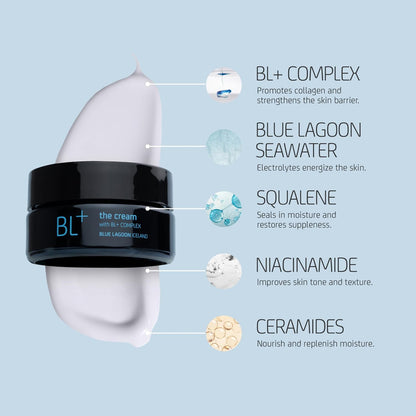 Blue Lagoon - BL+ The Cream Whipped Facial Moisturizer | Sustainable, Bioactive Luxury Skincare (Mini, 0.5 oz | 15 ml)