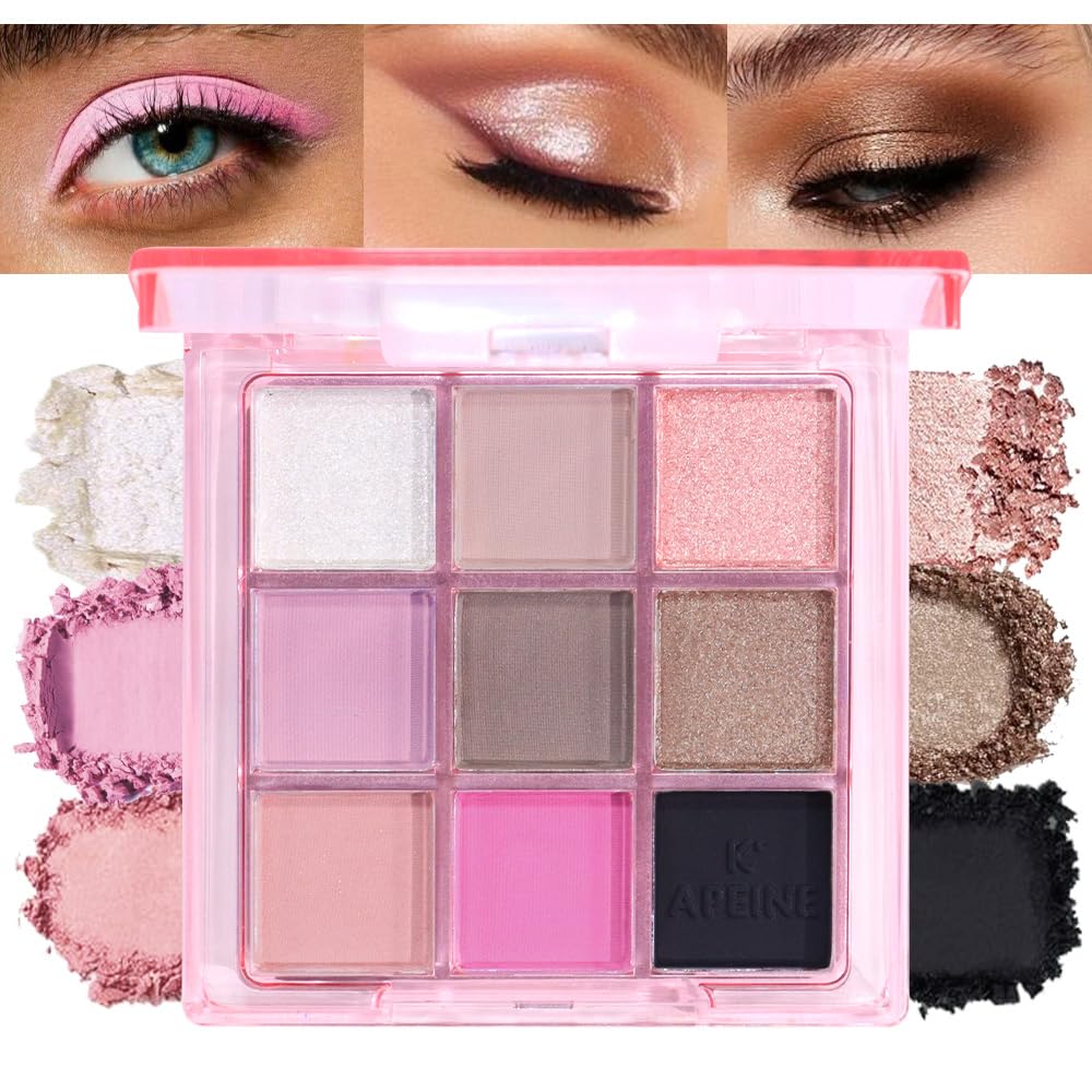 9 Color Eyeshadow Palette Makeup, Neutral Nude Matte Eye shadow & Shimmer Eyeshadow,Long Lasting Waterproof Eye shadow Makeup Palette for Women 01#
