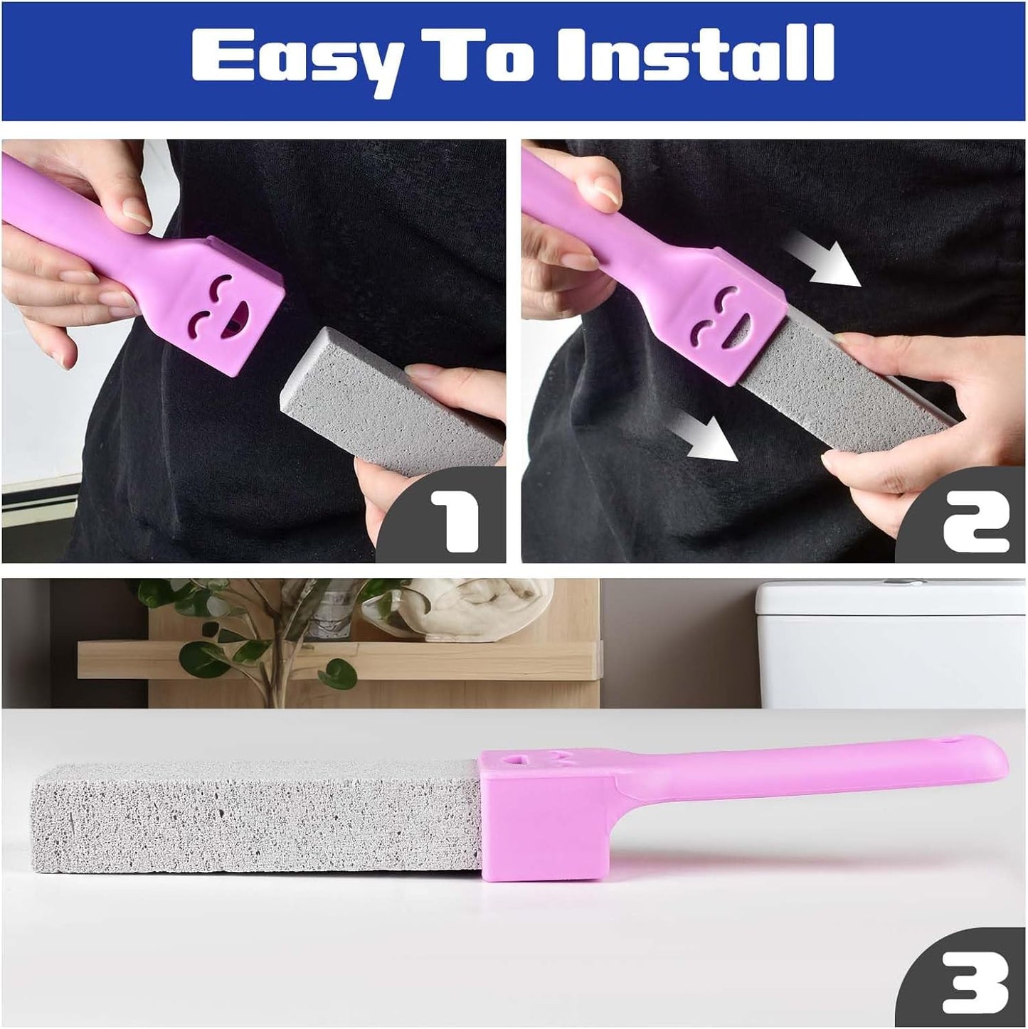 CONLI 8 Pack Pumice Stone Toilet Bowl Cleaner, Toilet Pumice Stone with Handle Remove Toilet Bowl Hard Water Rings Suitable for Cleaning Toilet Bathroom Kitchen Sink Grill