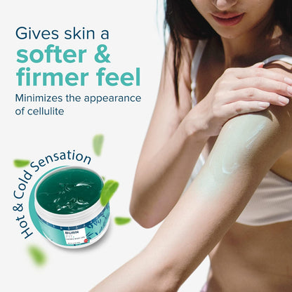 Body Gel – Anti Cellulite Cream by Burn Fit for Belly & Body, Belly Firming and Tightening Cream, Non-Sticky Cold & Hot Cream for Cellulite, Skin Firming Body Lotion for Smoother Skin - 8.5 Oz.