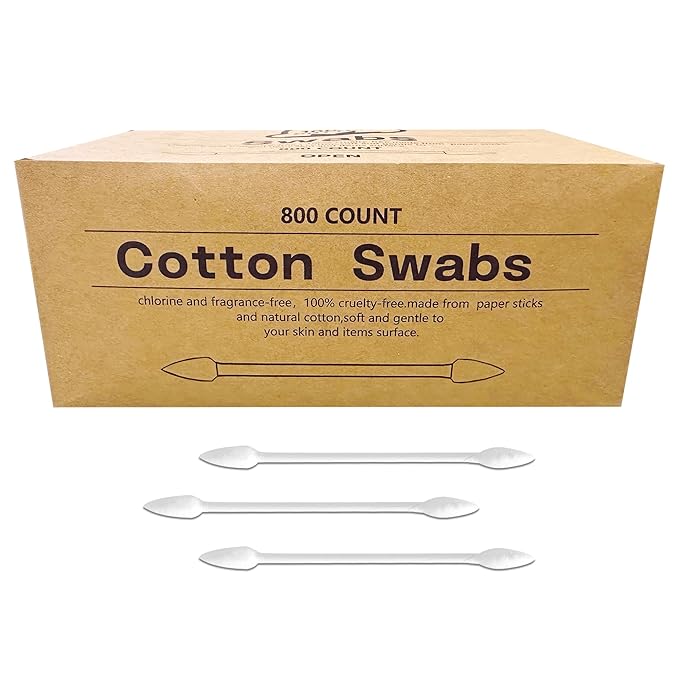 Precision tip cotton swabs/double pointed