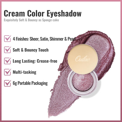 Oulac Cream Eyeshadow also for Highlighter Large Capacity Highly Pigmented Eye Shadow Waterproof &Long Lasting with Moisturizing Formula 12
