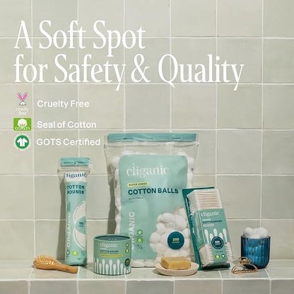 Cliganic premium 100% cotton makeup