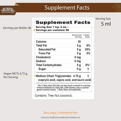 Buried Treasure MCT Coconut Oil, 16.54 Fl Oz (Pack of 1)