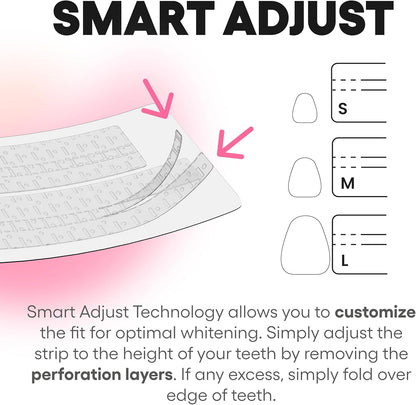 Something Nice Lumismart Whitening Strips - Dentist-Designed, Enamel Safe, up to 42 Treatments with Smart Adjust - Teeth Whitening Strips in Watermelon for Sensitive Teeth