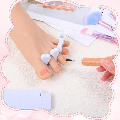 300 Pcs Toe Separators for Nail Polish Bulk Toe Separator Pedicure Correct Foot for Men Women Nail Polish Comfy Soft Pedicure Supplies(White)